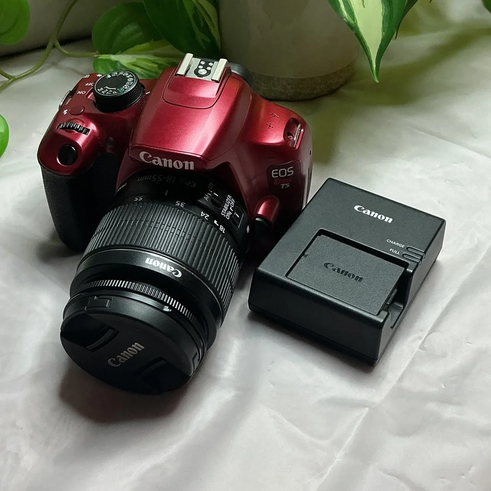 Canon Vibrant Red Digital Camera with Lens and Charger